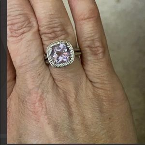 Pink amethyst and Sterling Silver Ring